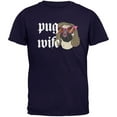 thumbnail image 1 of Pug Wife Navy Adult T-Shirt - Small, 1 of 1