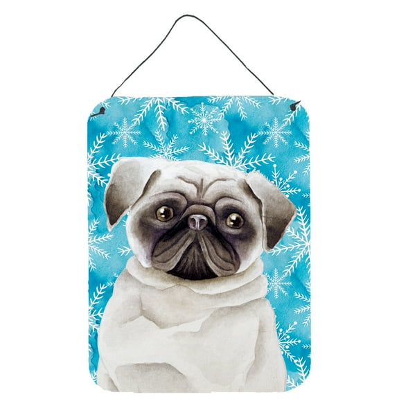 Pug Winter Wall or Door Hanging Prints