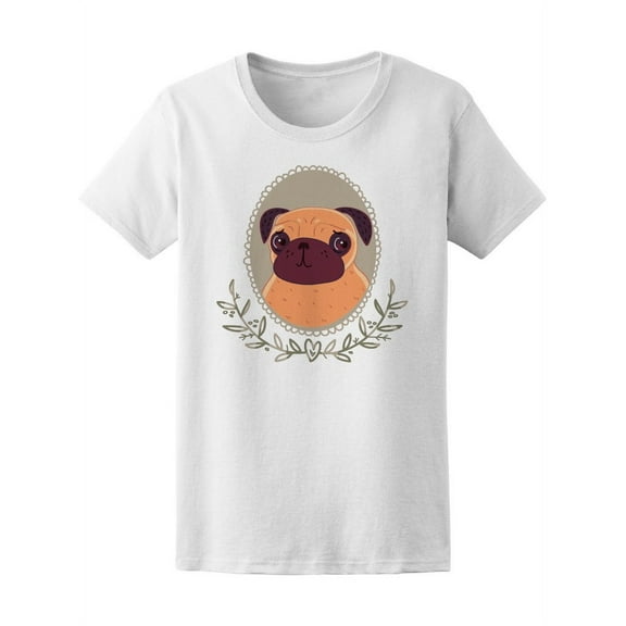 Pug With Cute Eyes Portait Tee Women's -Image by Shutterstock