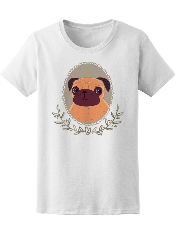 Pug With Cute Eyes Portait Tee Women's -Image by Shutterstock