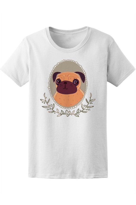 Pug With Cute Eyes Portait Tee Women's -Image by Shutterstock