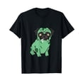 thumbnail image 1 of Pug Zombie Pug Halloween Black T-Shirt Gift Top, 1 of 5