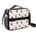 thumbnail image 1 of Pug and Circles White Pattern Insulated Lunch Bag with Shoulder Strap and Bottle Holder,Bento School Lunch Bag Box,11x9.5x3.5 Inches, 1 of 5