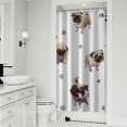 thumbnail image 1 of Pug and Footprint Shower Curtain 36"x72" ,Bathroom Decorative Shower Curtains Set with 12 Hooks,Modern Waterproof Washable Shower Curtain, 1 of 6