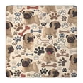 thumbnail image 1 of Pug and Footprint Square Fitted Tablecloth with Elastic Edge,Square Table Cover,Washable Elastic Table Cover for Home Kitchen Party Decor 36"x36", 1 of 6