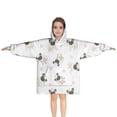 thumbnail image 1 of Pug and Footprints Blanket Hoodies for Kids 6-13YR Oversize Wearable Blanket Hoodies for Boys Girls Teens, 1 of 7