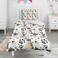 thumbnail image 1 of Pug and Footprints Duvet Cover and Pillowcase Set for Single Bedding, Bedroom Accessories for Kids Teens, 1 of 5