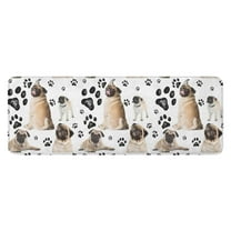 Pug and Footprints Kitchen Rug Mat,Kitchen Runner Rugs Non Skid Washable,Decorative Kitchen Floor Mats for Kitchen,Sink,Laundry,17"x47.2"