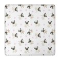thumbnail image 1 of Pug and Footprints Square Fitted Tablecloth with Elastic Edge,Square Table Cover,Washable Elastic Table Cover for Home Kitchen Party Decor 34"x34", 1 of 6