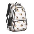thumbnail image 1 of Pug and Hearts White Pattern Cute School Backpack Bag with Padded Back and Adjustable Shoulder Straps 16.9 X 12.6 X 5.9 Inches, 1 of 5