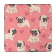 thumbnail image 1 of Pug and Love Heart Square Fitted Tablecloth with Elastic Edge,Square Table Cover,Washable Elastic Table Cover for Home Kitchen Party Decor 34"x34", 1 of 6