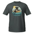 thumbnail image 1 of Pug in a Float Beach Lovers Novelty Family Apparel T-Shirt (Dark Heather, 2XL), 1 of 1