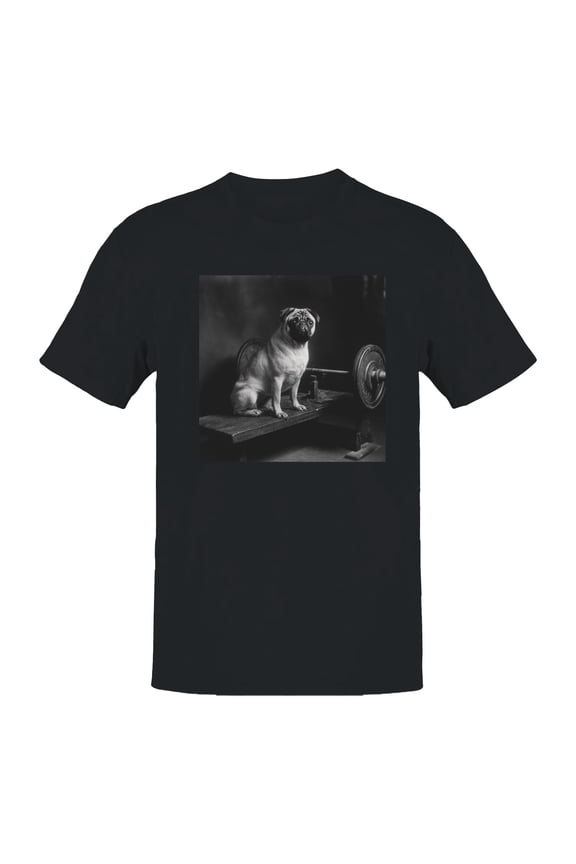 Pug on Vintage Gym Bench Men's T-shirt