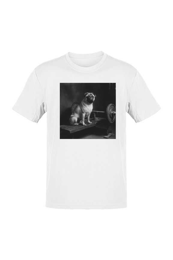 Pug on Vintage Gym Bench Men's T-shirt