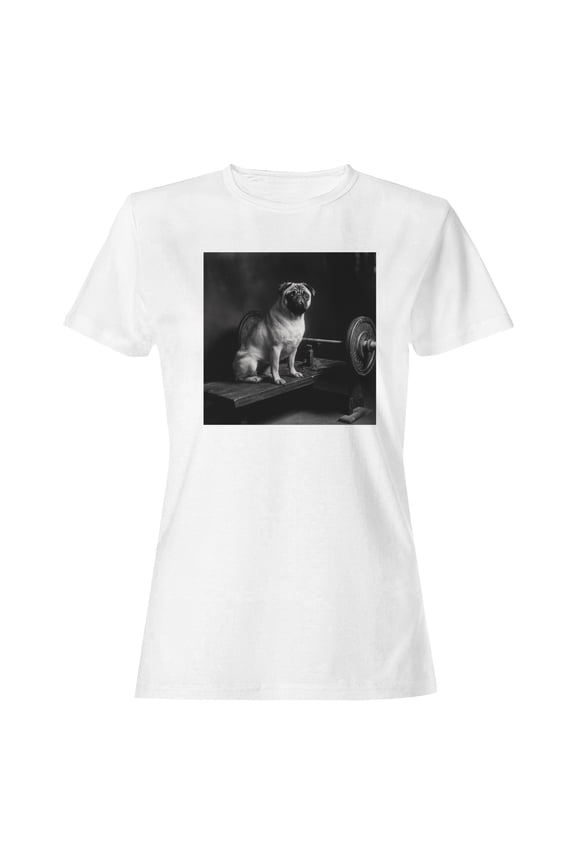 Pug on Vintage Gym Bench Women's T-shirt