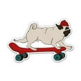 thumbnail image 1 of Pug on a Skateboard Funny Hipster - 8" Vinyl Sticker - For Car Laptop I-Pad - Waterproof Decal, 1 of 1