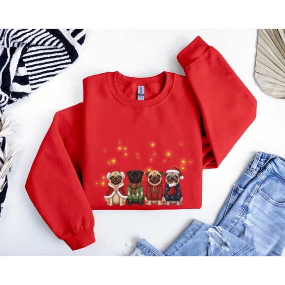Pug season Sweatshirt, Cute season Dog Pullover, Pug for Dog Lovers, Winter Pug Crewneck, Cozy Pug Parent Shirt, F7177 All Size S-5Xl