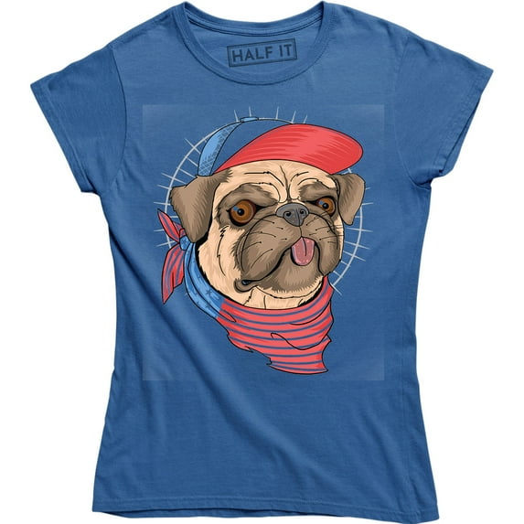 Pug with USA Flag Dog - Dogs Art Animal Pet Pets Puppies Women's T-Shirt