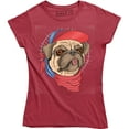 thumbnail image 1 of Pug with USA Flag Dog - Dogs Art Animal Pet Pets Puppies Women's T-Shirt, 1 of 4