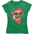 thumbnail image 1 of Pug with USA Flag Dog - Dogs Art Animal Pet Pets Puppies Women's T-Shirt, 1 of 4