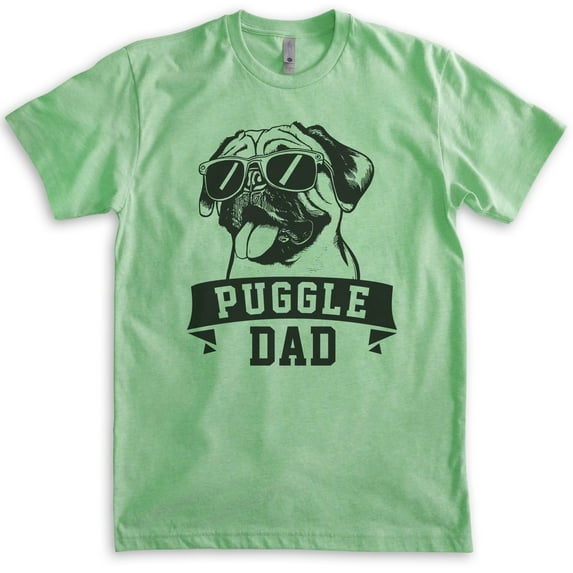 Puggle Dad T-shirt, Unisex Men's Shirt, Puggle Owner, Best Dog Dad Gift, Heather Apple Green, XX-Large