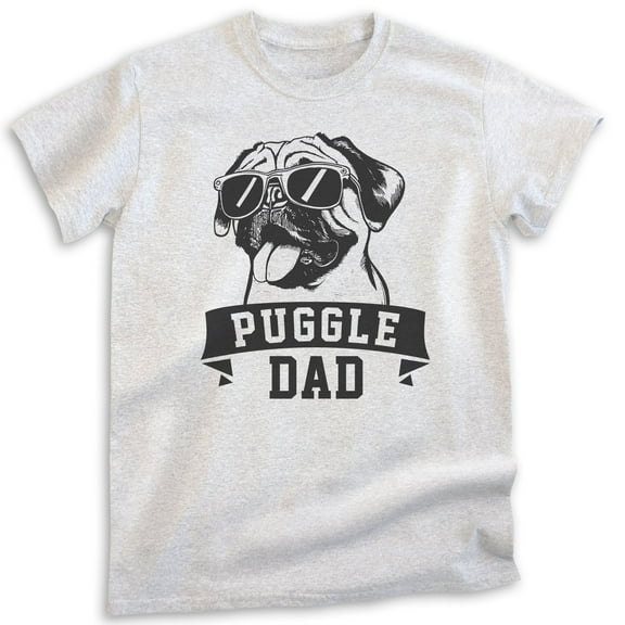Puggle Dad T-shirt, Unisex Men's Shirt, Puggle Owner, Best Dog Dad Gift, Heather Ash, Small