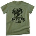 thumbnail image 1 of Puggle Dad T-shirt, Unisex Men's Shirt, Puggle Owner, Best Dog Dad Gift, Heather Military Green, XX-Large, 1 of 6