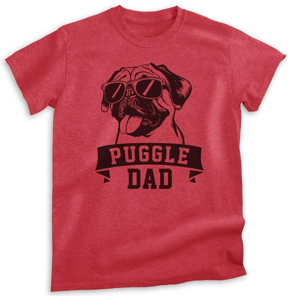 Puggle Dad T-shirt, Unisex Men's Shirt, Puggle Owner, Best Dog Dad Gift, Heather Red, X-Large