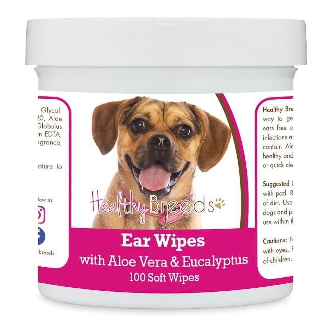 Curated visual reference: Visual Reference: Puggle Ear Cleaning Wipes With Aloe Eucalyptus For Dogs