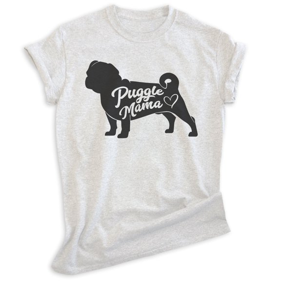 Puggle Mama T-shirt, Unisex Women's Shirt, Puggle Owner, Best Dog Mama Gift, Heather Ash, X-Small