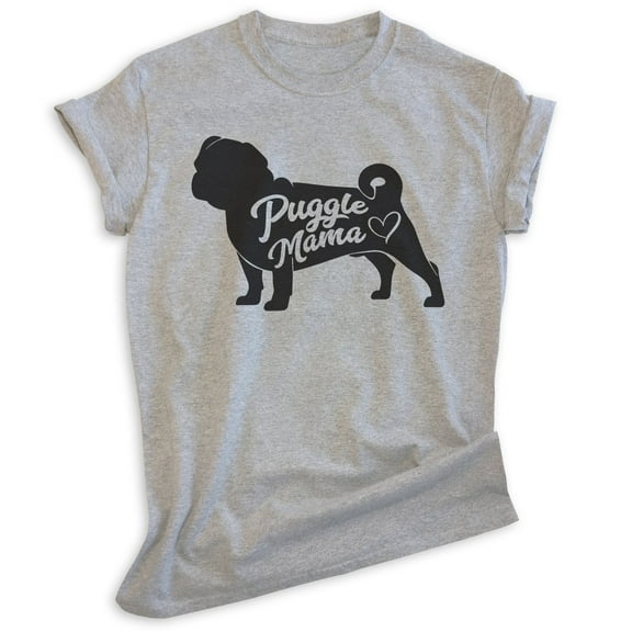 Puggle Mama T-shirt, Unisex Women's Shirt, Puggle Owner, Best Dog Mama Gift, Heather Gray, X-Large