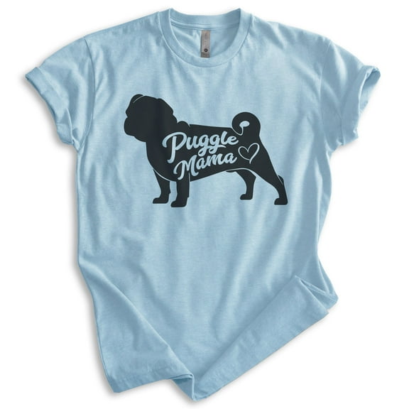 Puggle Mama T-shirt, Unisex Women's Shirt, Puggle Owner, Best Dog Mama Gift, Heather Light Blue, X-Small