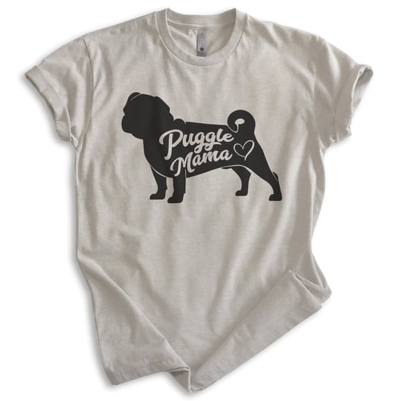 Puggle Mama T-shirt, Unisex Women's Shirt, Puggle Owner, Best Dog Mama Gift, Light Silk Gray, X-Large