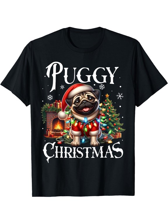 Puggy Christmas Pug Xmas Santa Claus Pug T T-Shirt