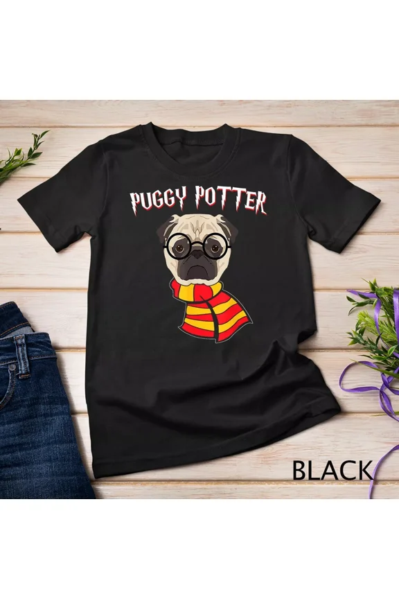 Puggy Potter Nerd Pug Dog Unisex Tshirt