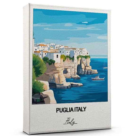 Puglia Italy Travel Decorative Art Canvas  Italy Canvas  Colorful Travel Wall Decor for Any Room  Makes a Thoughtful Gift