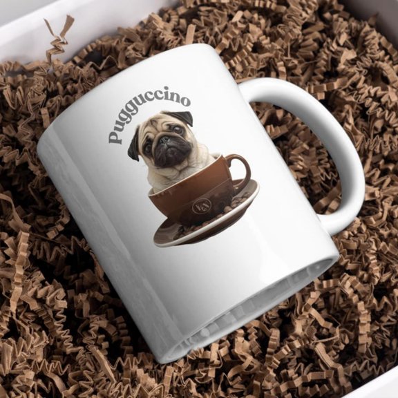 Pugno Mug Cute Pug in Coffee Cup, Dog Lover Coffee Mug.jpg