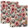 thumbnail image 1 of Pugs Dog and Flowers Hardcover 3 Ring Binder 1.5” Round Rings Binder Organizer Letter Size Paper Pockets School Office Supplies, 1 of 9