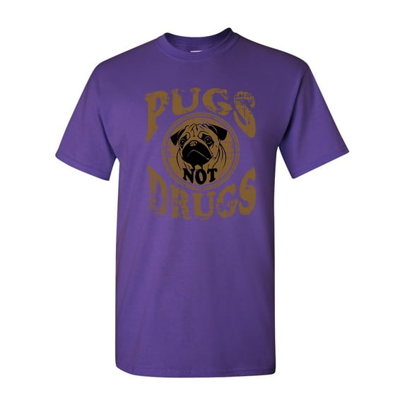 Pugs Not Drugs Dog Funny DT Adult T-Shirt Tee