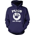 thumbnail image 1 of Pugs Not Drugs Sweater Pug Face Funny Shirts Dogs Humor Novelty Hoodie, 1 of 6