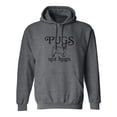 thumbnail image 1 of Pugs Not Hugs Adult Hooded Sweatshirt, 1 of 3