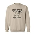 thumbnail image 1 of Pugs Not Hugs Crewneck Sweatshirt, 1 of 3