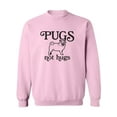thumbnail image 1 of Pugs Not Hugs Crewneck Sweatshirt, 1 of 3