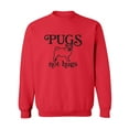 thumbnail image 1 of Pugs Not Hugs Crewneck Sweatshirt, 1 of 3