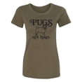 thumbnail image 1 of Pugs Not Hugs Womens crewneck tee, 1 of 2