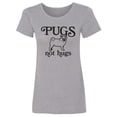 thumbnail image 1 of Pugs Not Hugs Womens crewneck tee, 1 of 2