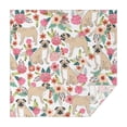 thumbnail image 1 of Pugs and Pioneer Flower Square Tablecloth,Waterproof Square Table Cover,Wipeable Spillproof Washable Table Cover for Home Kitchen Party Decor 60"x60"(152x152cm), 1 of 6