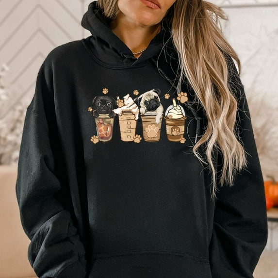Pugs and Coffee Hoodie Sweatshirt