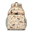 thumbnail image 1 of Pugs and Flowers Backpack for School,Cute School Bag,Schoolbag with Adjustable Shoulder Straps & Padded Back,15.25"x11.5"x5.25", 1 of 6