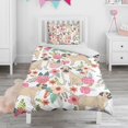 thumbnail image 1 of Pugs and Flowers Duvet Cover and Pillowcase Set for Single Bedding, Bedroom Accessories for Kids Teens, 1 of 5